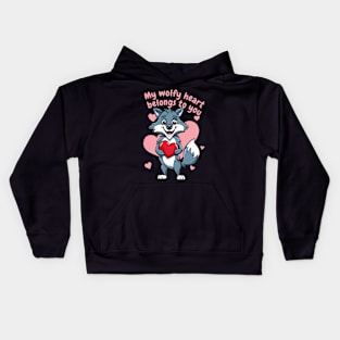 Woof-ly in Love - My Heart is Yours Kids Hoodie